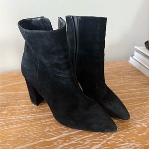 Aldo Women's Black Suede Pointed-Toe Ankle Boots